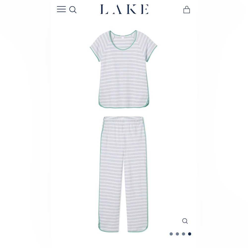 NEW Lake Pajamas Pima Short-Long Set in Celadon